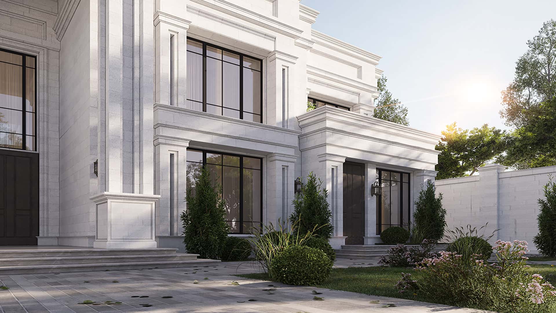 سنگ تراورتن در نمای بیرونی ساختمان ها